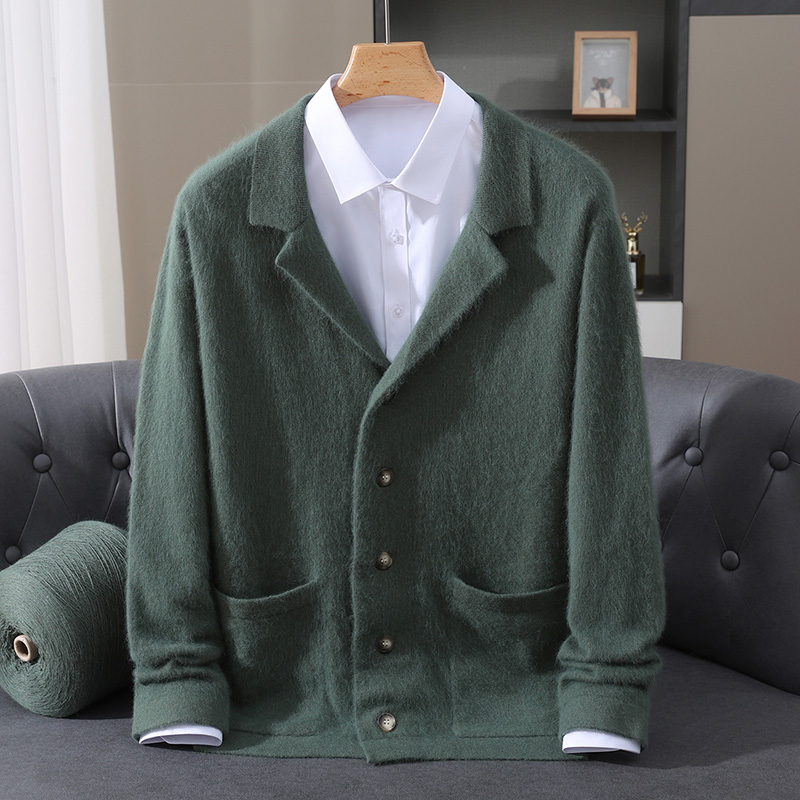 Wool Coat Peacoat - Nouveau Cardigan en laine de vison
