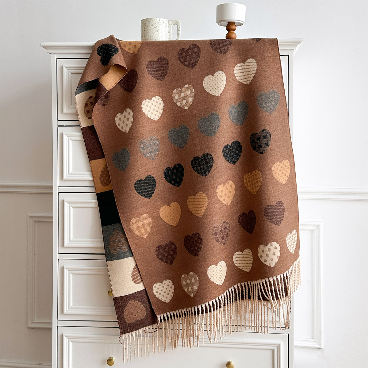 Cashmere Pashmina Wrap - Écharpe en imitation cachemire pour femmes,
