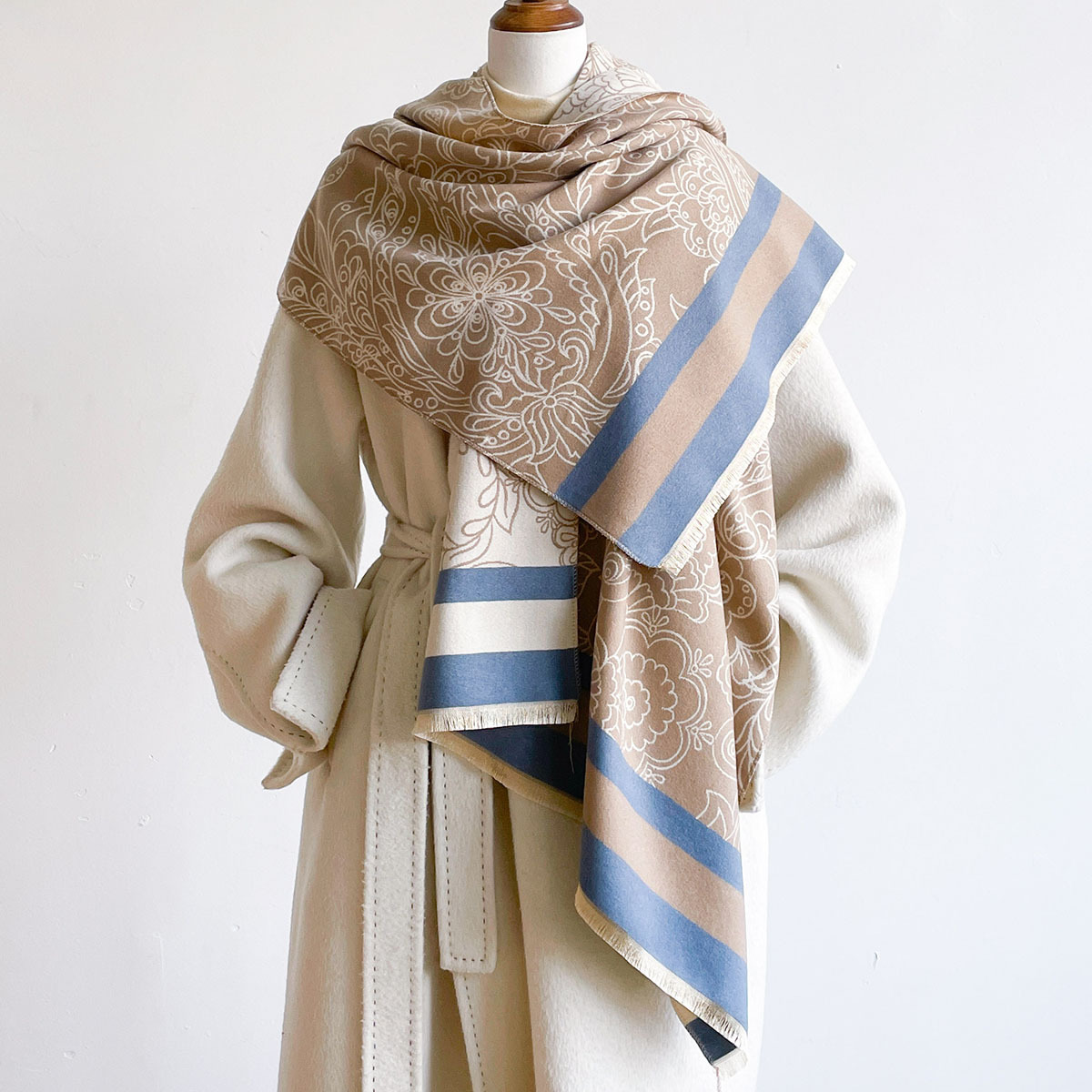 Cashmere Pashmina Wrap - Écharpe chaude en imitation cachemire pour