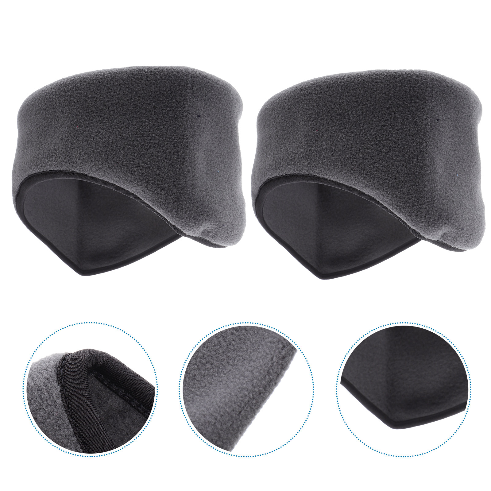 Fleece Ear Warmer Band - 2 Pièces Bandeau Chauffe-Oreilles Coupe-Vent en