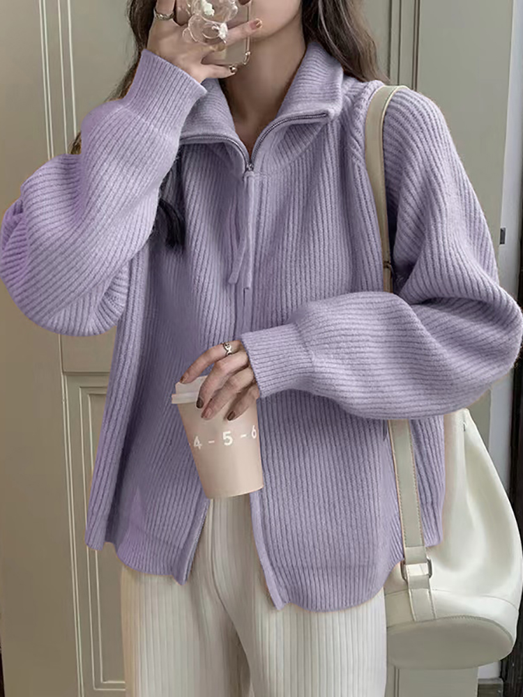 Wool Coat Peacoat - Automne Hiver Mode Femme Tricots Cardigan