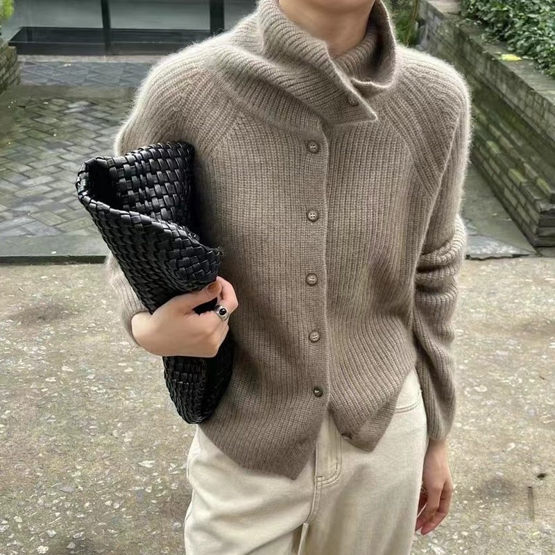 Cardigan à col roulé pour femm - Wool Coat Peacoat avis et prix