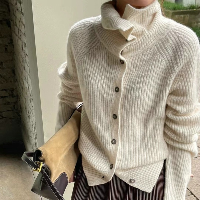 Cardigan à col roulé pour femm - Wool Coat Peacoat avis et prix