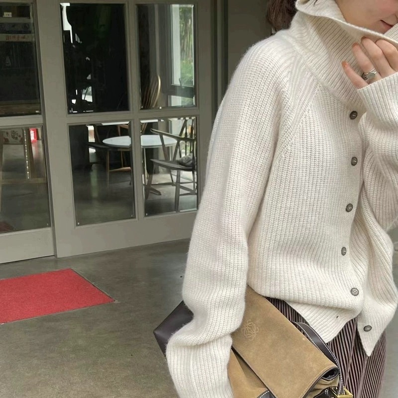 Cardigan à col roulé pour femm - Wool Coat Peacoat avis et prix